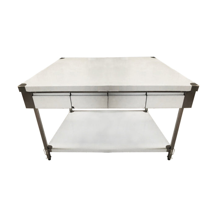 Modular Systems Stainless Steel Workbench with 4 Drawer Each Side 1800mm - SWBD10-1800