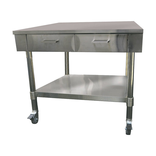 Modular Systems Stainless Steel Work Bench with 2 Drawers & Undershelf - SWBD7-2
