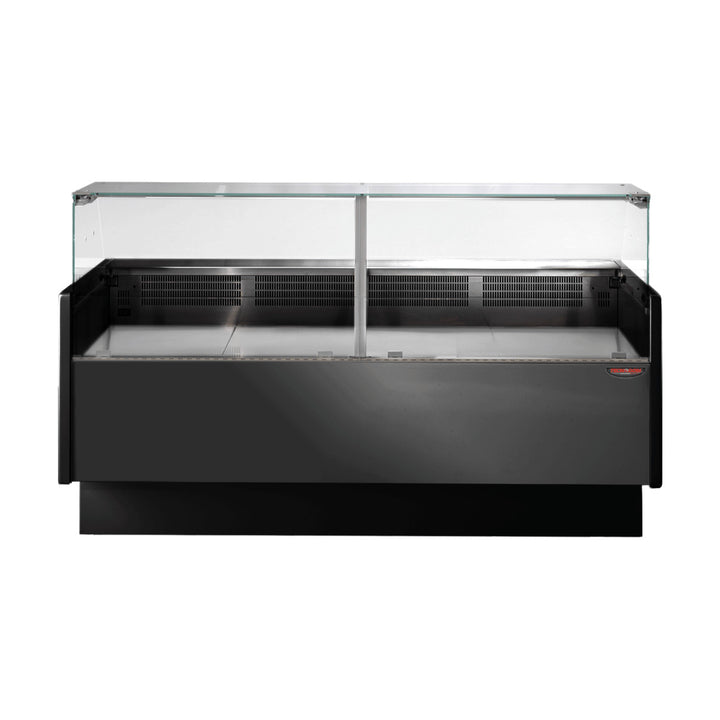 Tecnodom Series MR80 Black 2000mm Wide Deli Display with Storage & Castors - TDMR-0820B