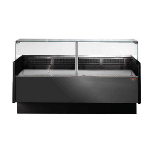 Tecnodom Series MR80 Black 2000mm Wide Deli Display with Storage & Castors - TDMR-0820B