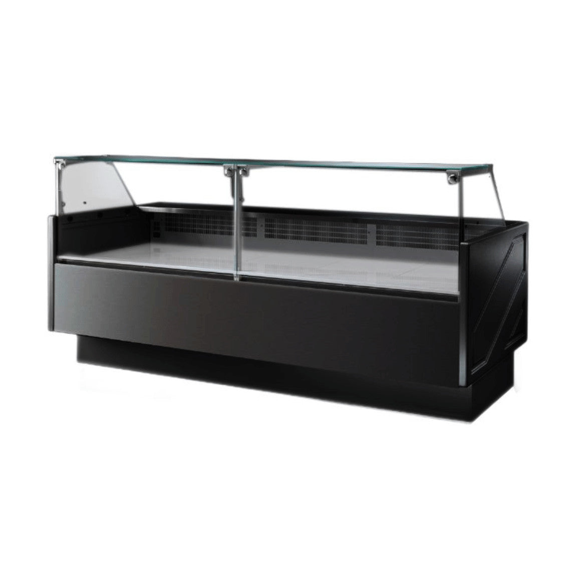 Tecnodom Series MR80 Black 2480mm Wide Deli Display with Storage & Castors - TDMR-0825B