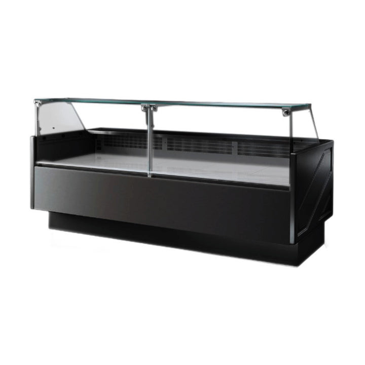 Tecnodom Series MR80 Black 2480mm Wide Deli Display with Storage & Castors - TDMR-0825B