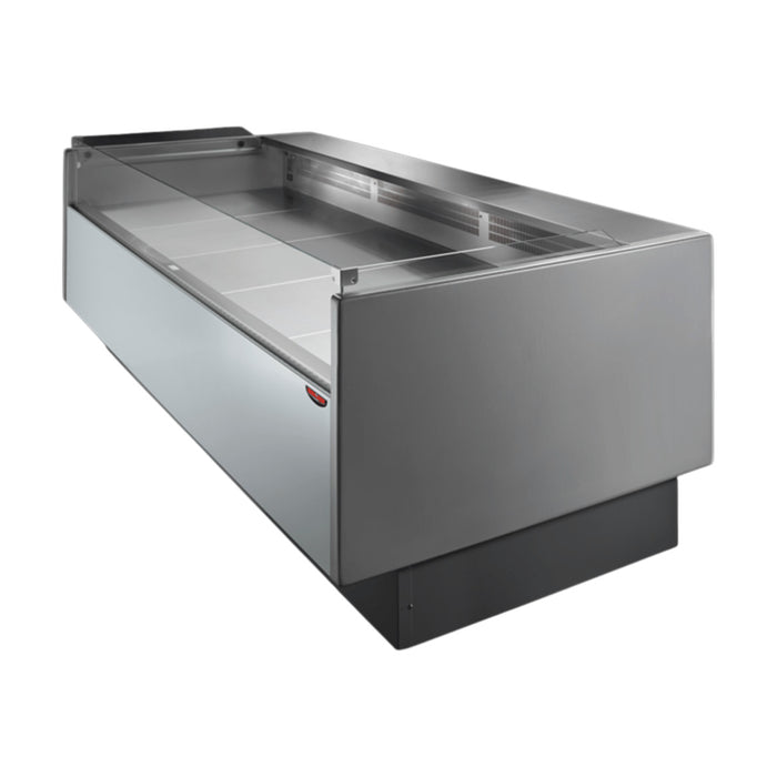 Tecnodom Series MR80 Black 2480mm Self-Serving Deli Display with Storage & Castors - TDMR-0825SELF