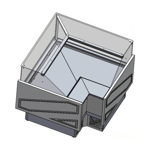 Tecnodom Series MR80 Black Corner Deli Display w/ Storage and Castors TDMR-08E