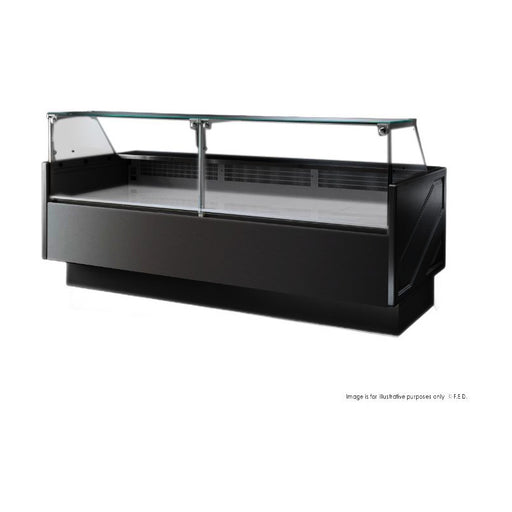 Tecnodom Series MR9.5 Black 2480mm Wide Deli Display with Storage & Castors - TDMR-0925B