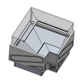 Tecnodom Series MR Corner Deli Display w/ Storage & Castors - TDMR-E