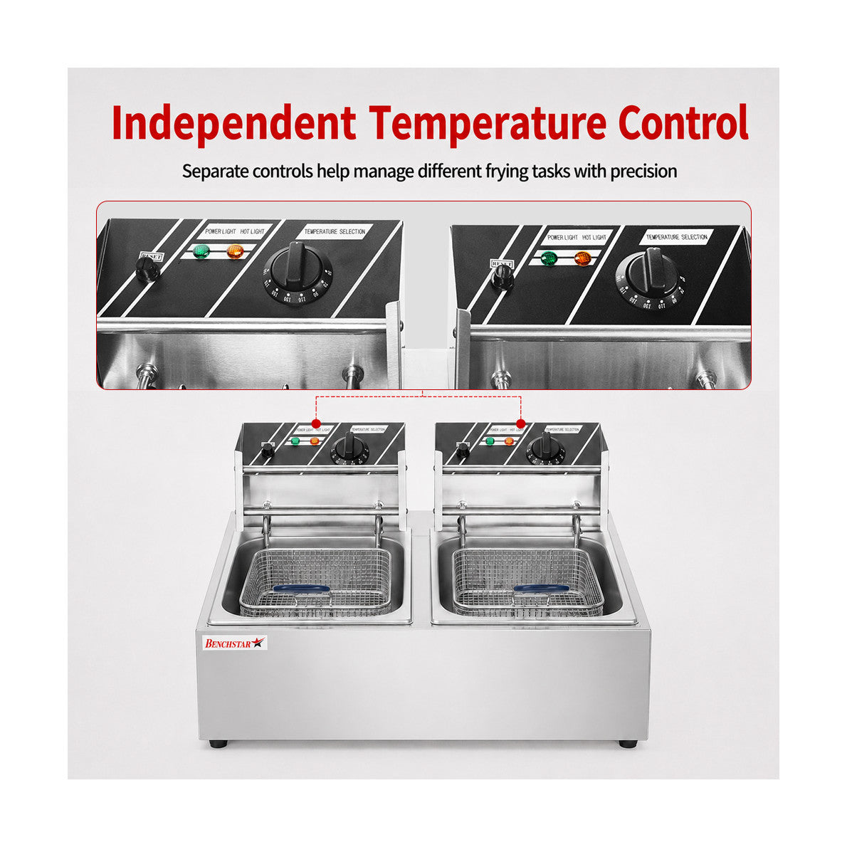 Benchstar Double Tank Electric Fryer - TEF-82KW