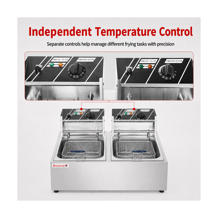 Benchstar Double Tank Electric Fryer - TEF-82KW
