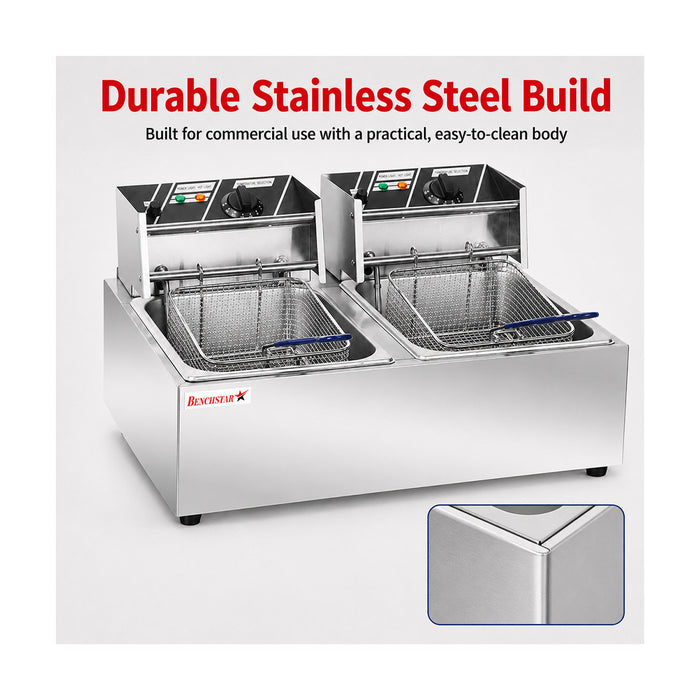 Benchstar Double Tank Electric Fryer - TEF-82KW