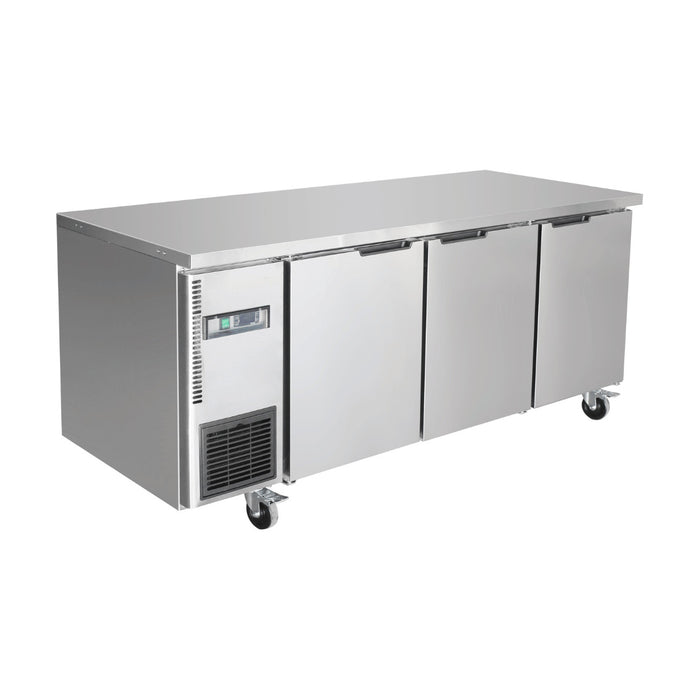 Thermaster Stainless Steel Triple Door Workbench Fridge - TS1800TN-3D