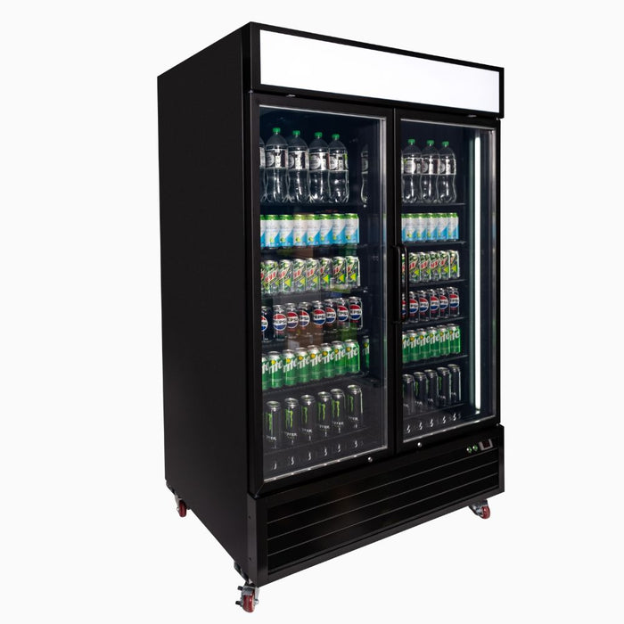 Bromic Upright Display Fridge 1266L - 2 Door - Flat Glass - Lightbox - UC1250GDL-NR