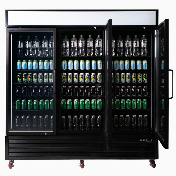 Bromic Upright Display Fridge 1980L - 3 Door - Flat Glass - Lightbox - UC1980GDL-NR