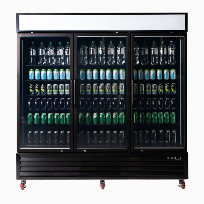 Bromic Upright Display Fridge 1980L - 3 Door - Flat Glass - Lightbox - UC1980GDL-NR