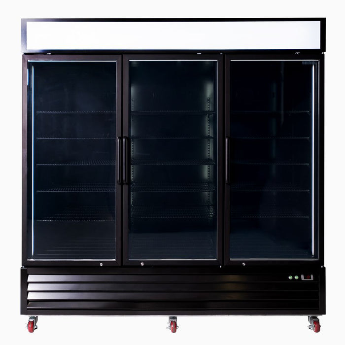 Bromic Upright Display Fridge 1980L - 3 Door - Flat Glass - Lightbox - UC1980GDL-NR