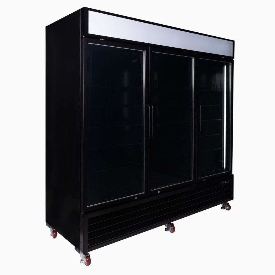 Bromic Upright Display Fridge 1980L - 3 Door - Flat Glass - Lightbox - UC1980GDL-NR
