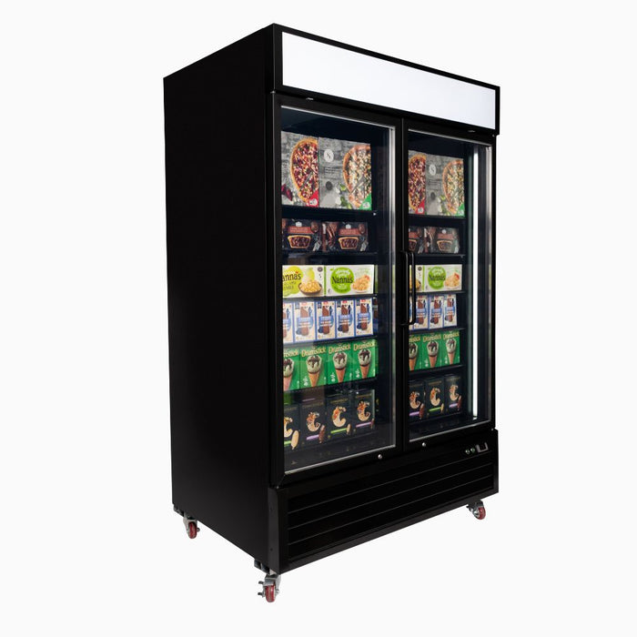 Bromic Upright Display Freezer 1266L - 2 Door - Flat Glass - Lightbox - UF1250GDL-NR