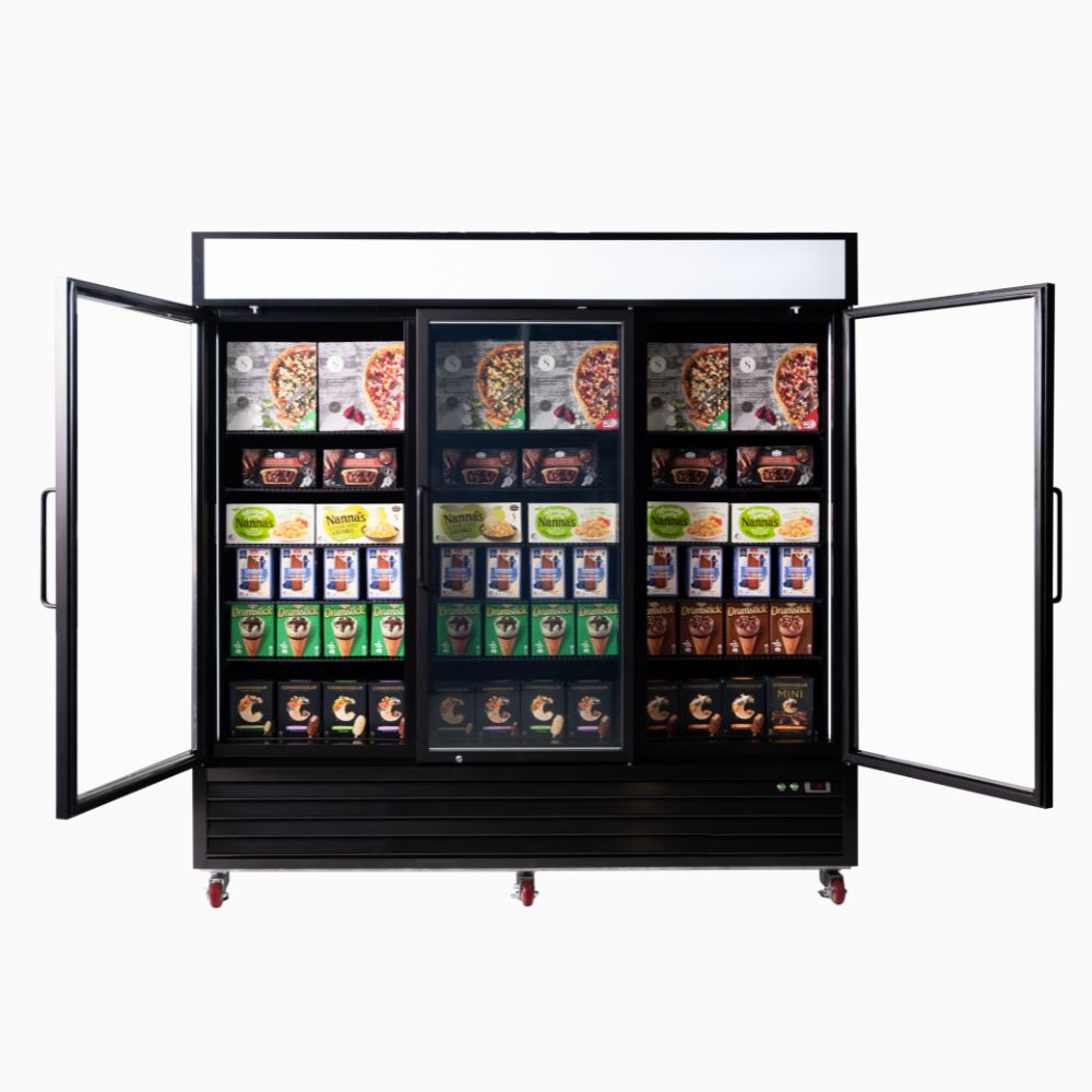 Bromic Upright Display Freezer 1980L - 3 Door - Flat Glass - Lightbox - UF1980GDL-NR