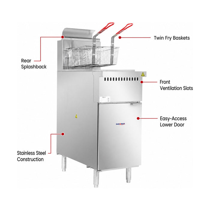 Frymax V Pan Natural Gas Deep Fryer - VP122