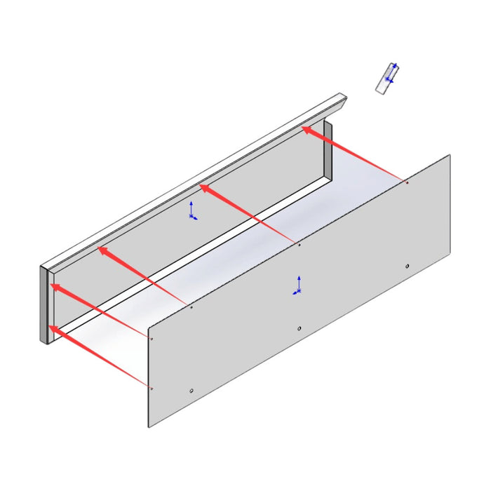 Modular Systems Splashback Extension for Premium 600 Series Bench - WBB6-SBL