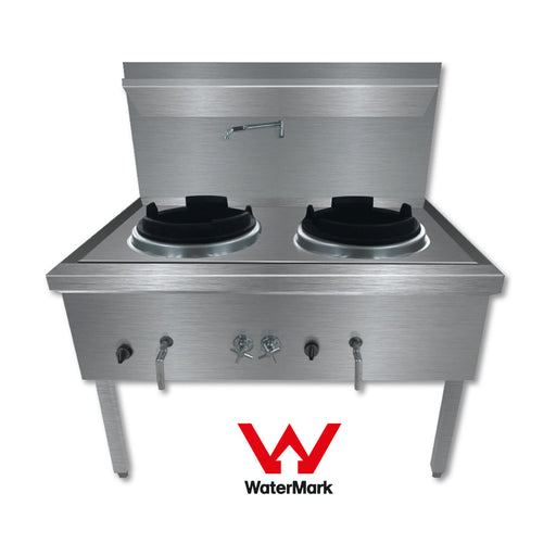 Gasmax Stainless Steel Waterless LPG Double Wok - WW-2L