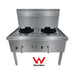 Gasmax Stainless Steel Waterless Nature Gas Double Wok Chimney Burner - WW-2NC