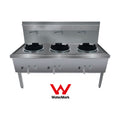 Gasmax Stainless Steel Waterless LPG Gas Triple Wok - WW-3L