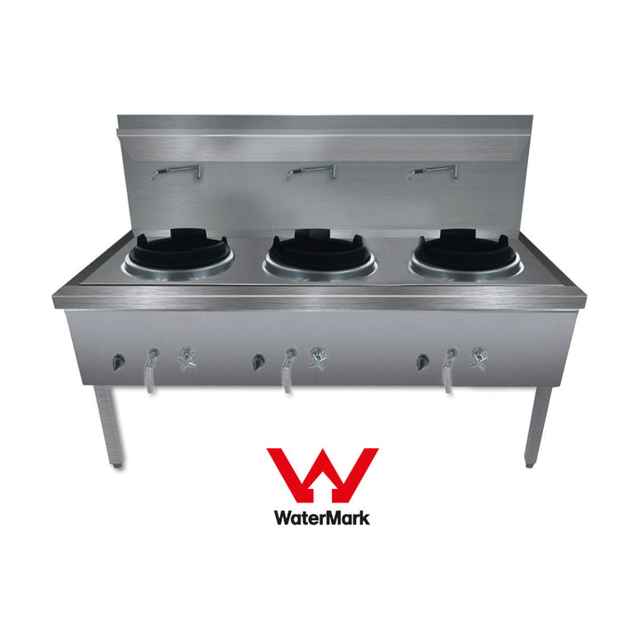 Gasmax Stainless Steel Waterless LPG Gas Triple Wok - WW-3L