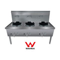 Gasmax Stainless Steel Waterless Nature Gas Triple Wok - WW-3N