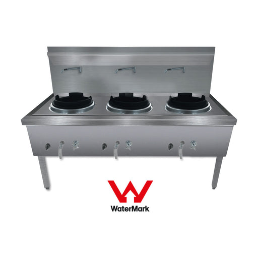 Gasmax Stainless Steel Waterless Nature Gas Triple Wok - WW-3N