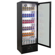 AG Upright Glass Door Display / Backbar Fridge - Black 300L - B300G