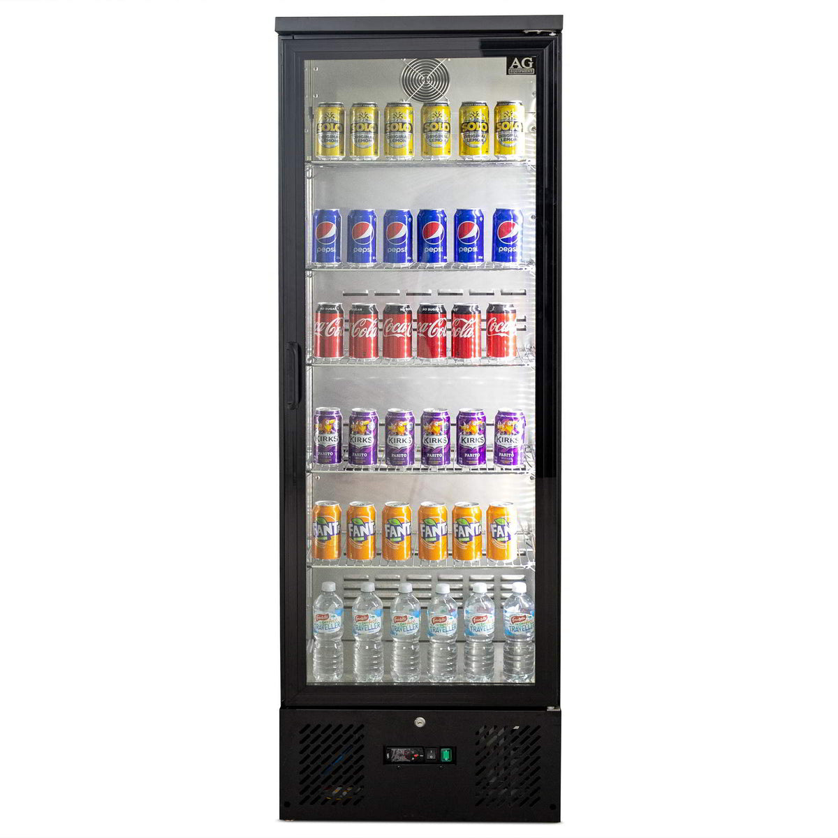 AG Upright Glass Door Display / Backbar Fridge - Black 300L - B300G