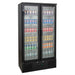 AG Upright Double Glass Door Display / Backbar Fridge - Black 477L - B500G