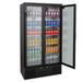 AG Upright Double Glass Door Display / Backbar Fridge - Black 477L - B500G