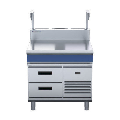Blue Seal Evolution Series 900mm Bench Top With Salamander Support – Refrigerated Base - B90S-RB