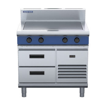 Blue Seal Evolution Series 900mm Electric Solid Top - Refrigerated Base - E57-RB