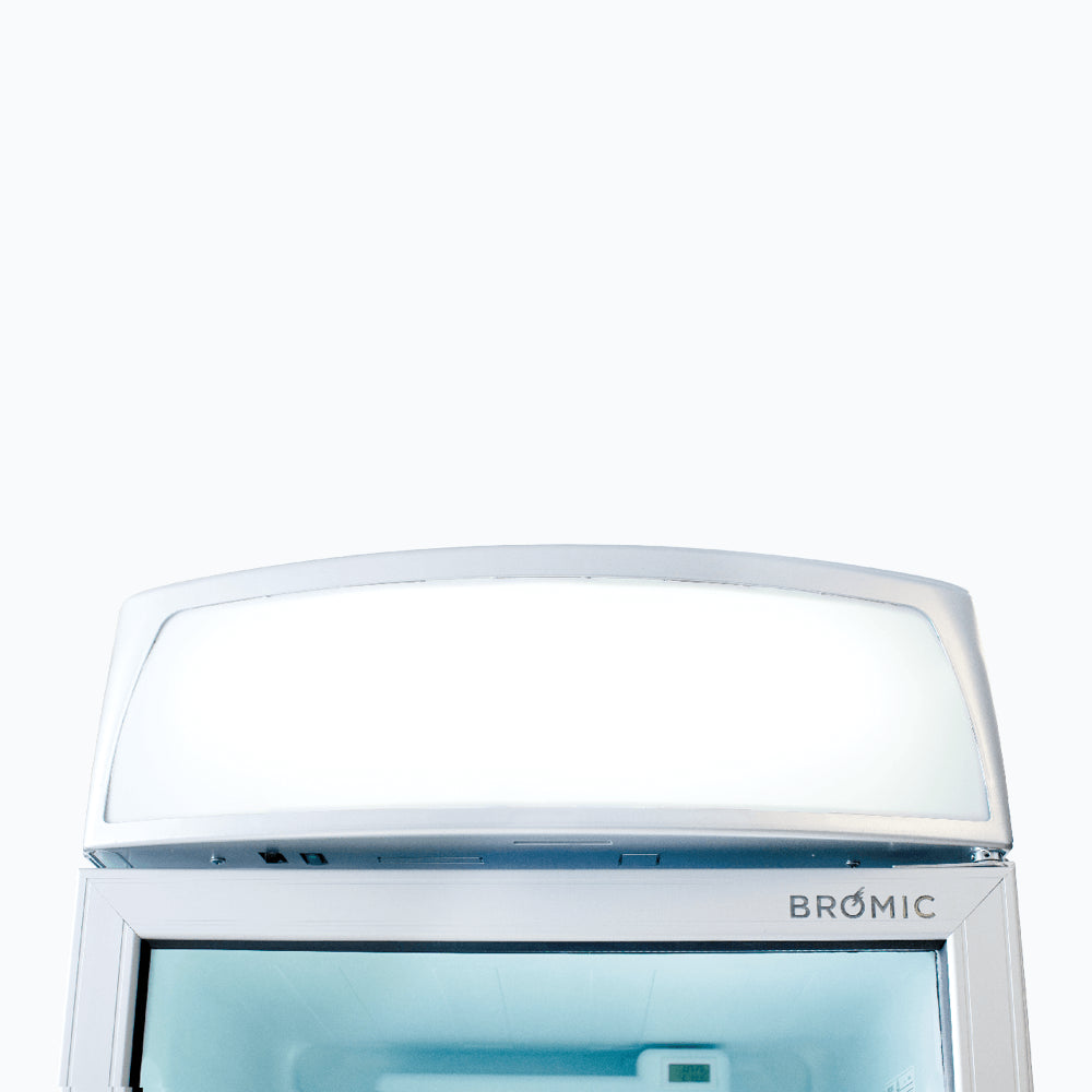 Bromic Upright Display Fridge - 372L - 1 Door - Flat Glass - Lightbox - GM0374L-NR