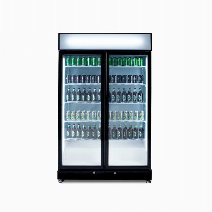 Bromic Upright Display Fridge – 885L – 2 Doors – Flat Glass – Black - GM0900LBECO