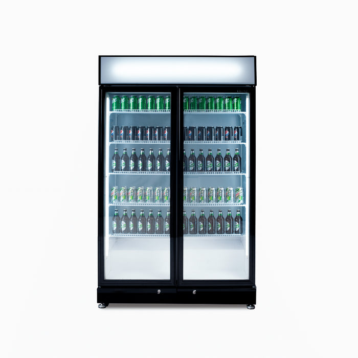 Bromic Upright Display Fridge – 885L – 2 Doors – Flat Glass – Black - GM0900LBECO
