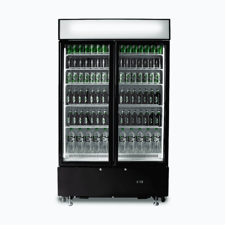 Bromic Upright Display Fridge - 960L - 2 Doors - Flat Glass - Cassette - GM1000LBCAS