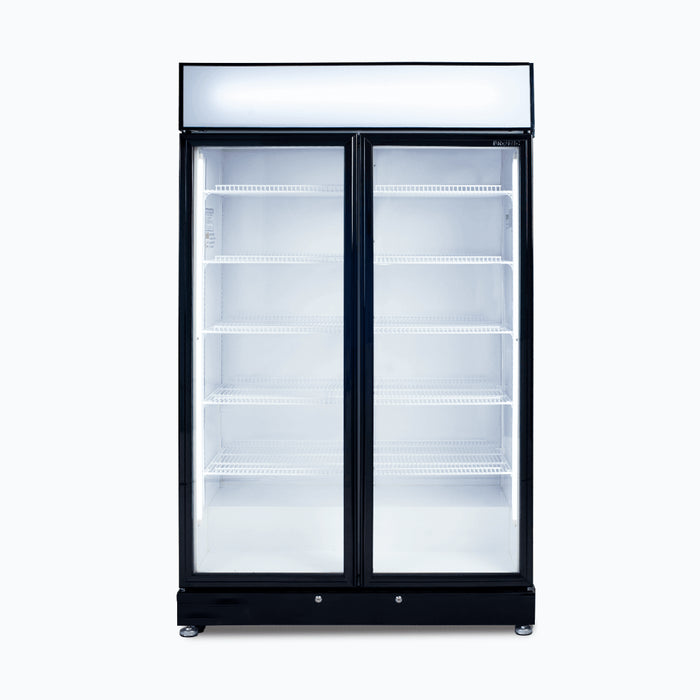 Bromic Upright Display Fridge – 885L – 2 Doors – Flat Glass – Black - GM0900LBECO
