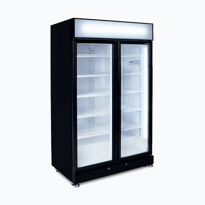 Bromic Upright Display Fridge – 885L – 2 Doors – Flat Glass – Black - GM0900LBECO