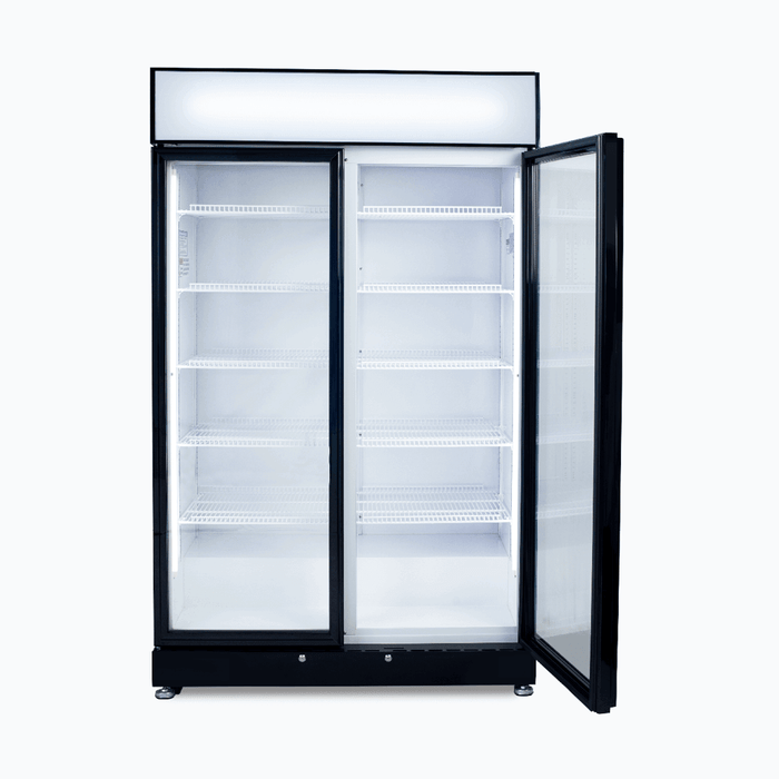 Bromic Upright Display Fridge – 885L – 2 Doors – Flat Glass – Black - GM0900LBECO