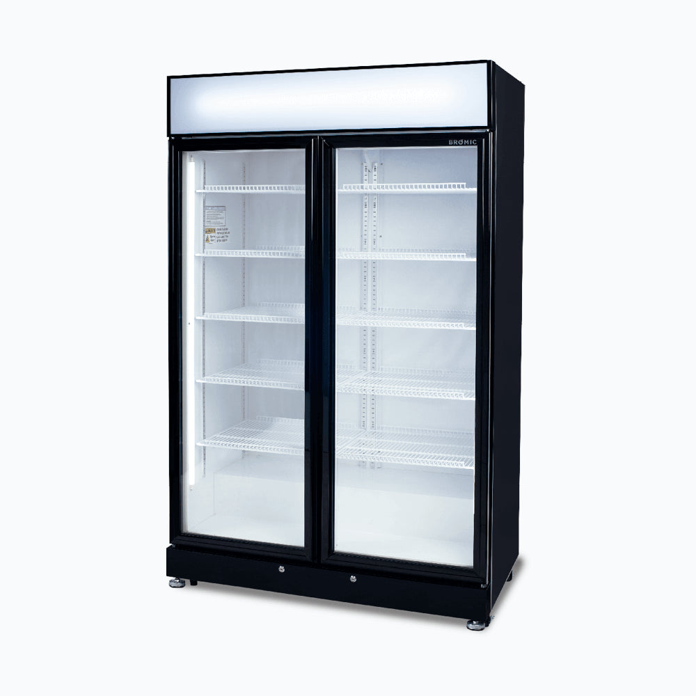 Bromic Upright Display Fridge – 885L – 2 Doors – Flat Glass – Black - GM0900LBECO
