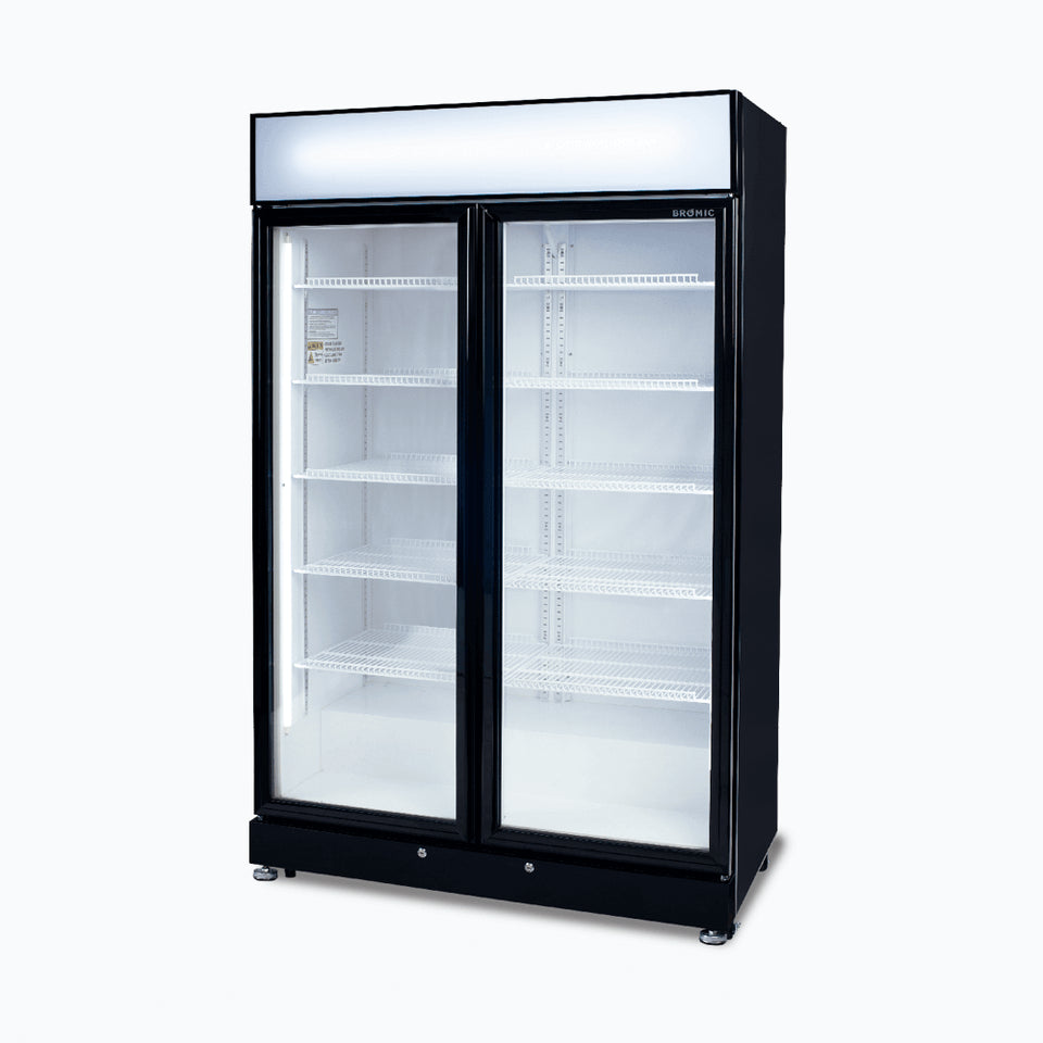 Bromic Upright Display Fridge – 885L – 2 Doors – Flat Glass – Black - GM0900LBECO