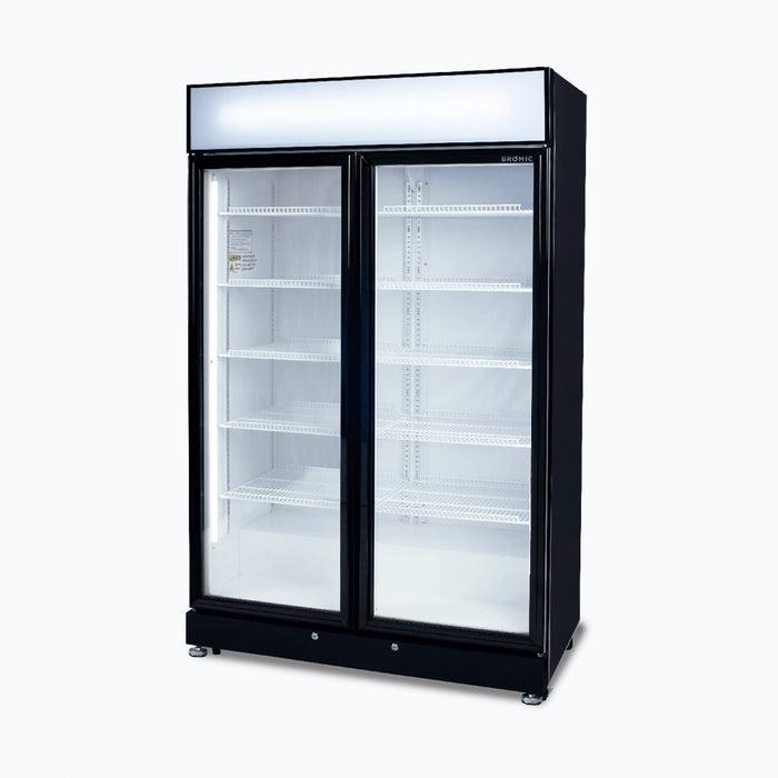 Bromic Upright Display Fridge – 885L – 2 Doors – Flat Glass – Black - GM0900LBECO