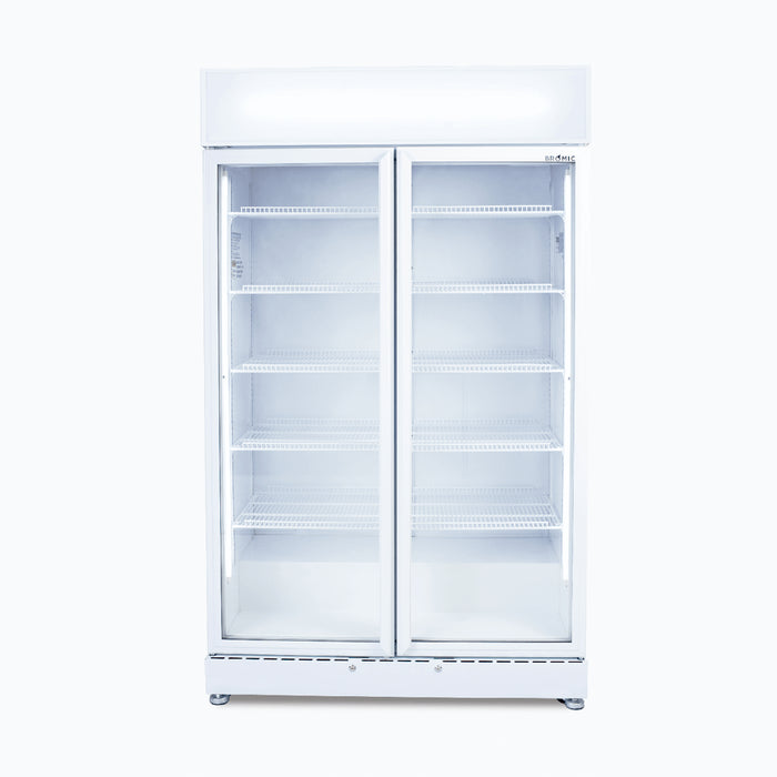 Bromic Upright Display Fridge – 885L – 2 Doors – Flat Glass – White - GM0900LWECO