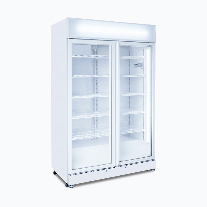 Bromic Upright Display Fridge – 885L – 2 Doors – Flat Glass – White - GM0900LWECO
