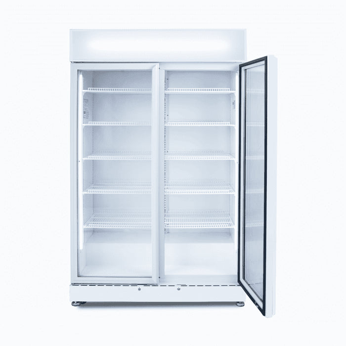 Bromic Upright Display Fridge – 885L – 2 Doors – Flat Glass – White - GM0900LWECO
