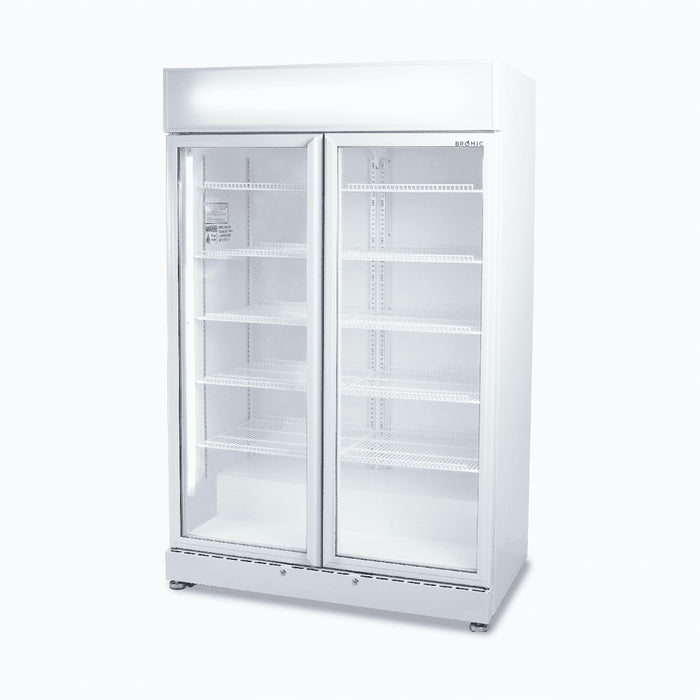 Bromic Upright Display Fridge – 885L – 2 Doors – Flat Glass – White - GM0900LWECO