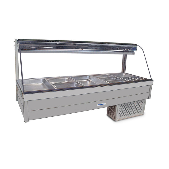 Roband Curved Glass Refrigerated Display Bar - Piped and Foamed only (no motor), 12 pans - CFX26RD